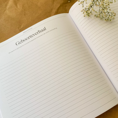 Zwangerschapsdagboek kopen? Linnen cover met madeliefjes