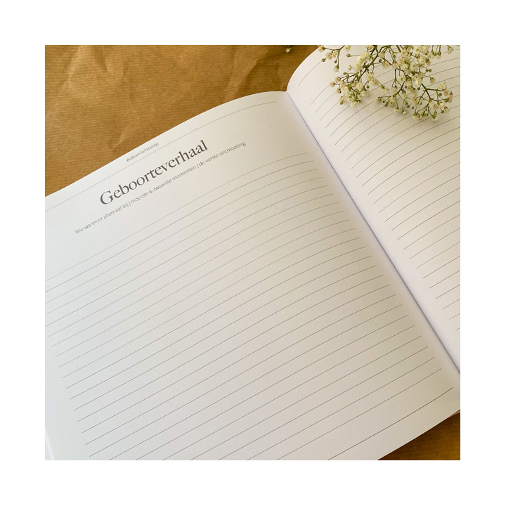 Zwangerschapsdagboek kopen? Linnen cover met madeliefjes