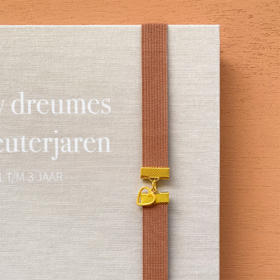 Boek elastiek | hartje | vintage roze | Writemoments