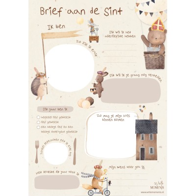 Sinterklaas aftelkalender, verlanglijstje & brief voor