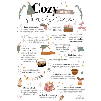 Cozy and crazy family time bucket list | printable