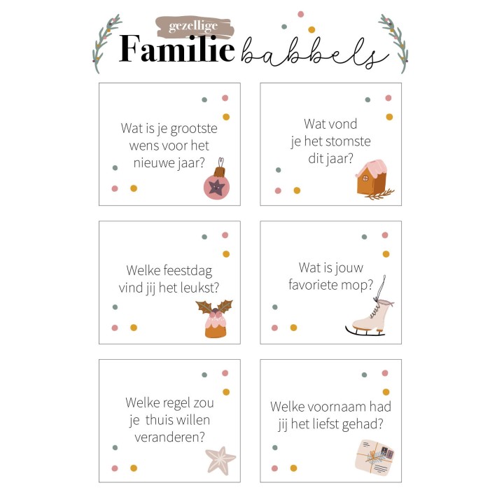 Familie babbels gesprekskaartjes | Free printable