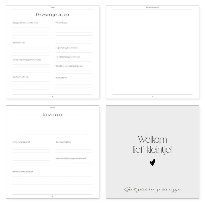 Babyboek 'Jouw 1e jaar' madelief | Writemoments