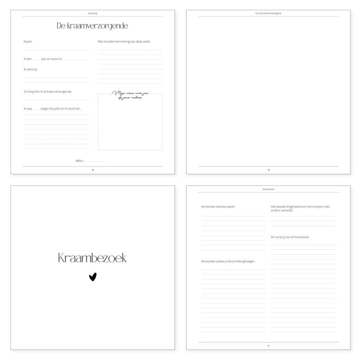Kraambezoek invulboek madelief | Writemoments