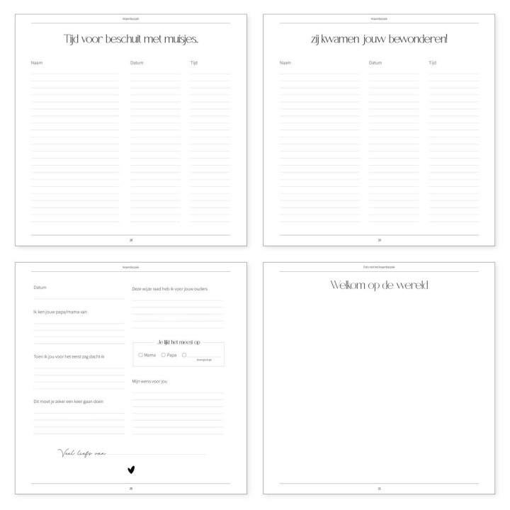 Kraambezoek invulboek | Writemoments