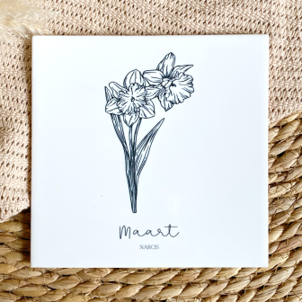Geboortebloem tegel - Maart - Narcis - Writemoments