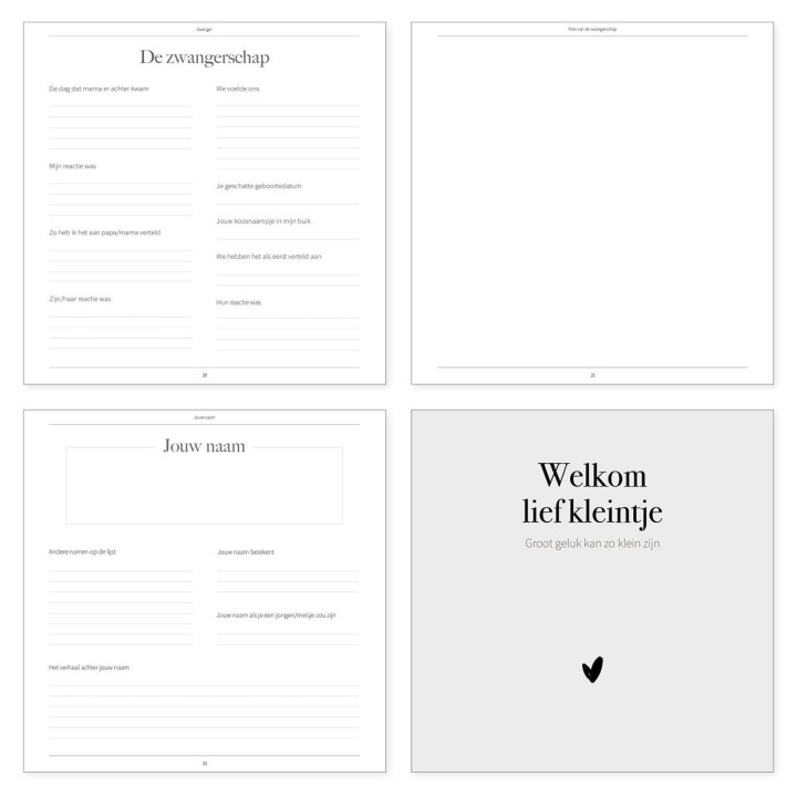 Babyboek 'Jouw eerste jaar' | neutraal | linnen