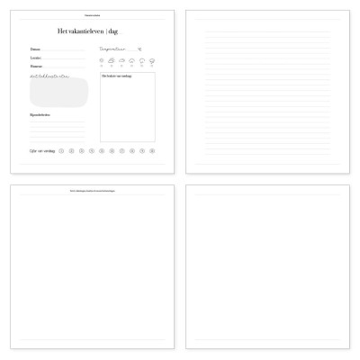 Vakantie dagboek | strepen | hardcover | Writemoments
