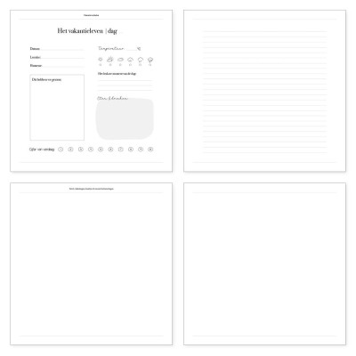 Vakantie dagboek | strepen | hardcover | Writemoments
