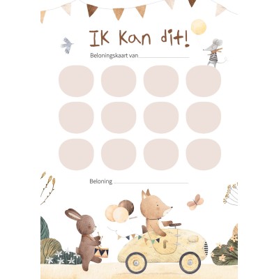 Beloningskaarten bosdieren printen | Writemoments