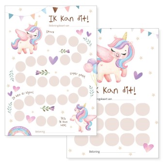 Beloningskaarten unicorn printable | Writemoments