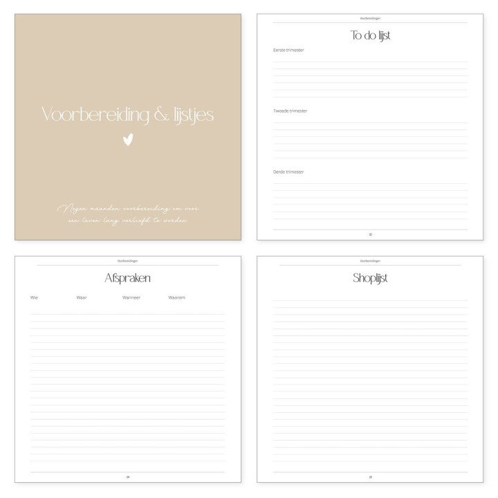 Zwangerschapsdagboek | madelief | hardcover omslag
