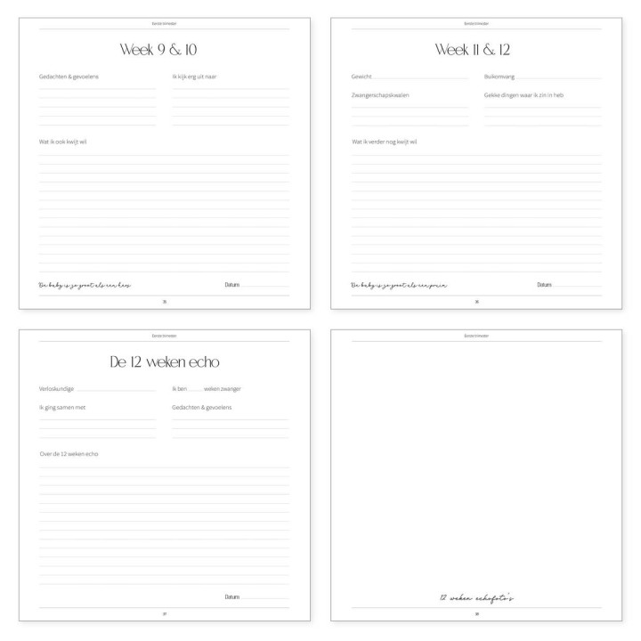 Zwangerschapsdagboek | madelief | hardcover omslag