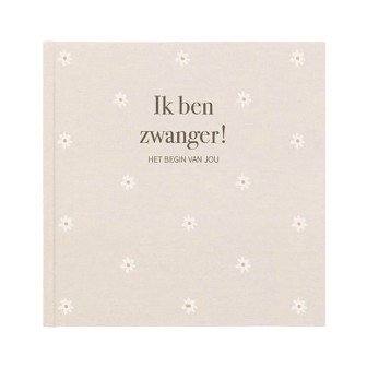 Zwangerschapsdagboek kopen? Linnen cover met madeliefjes