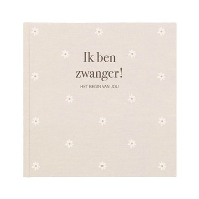 Zwangerschapsdagboek kopen? Linnen cover met madeliefjes