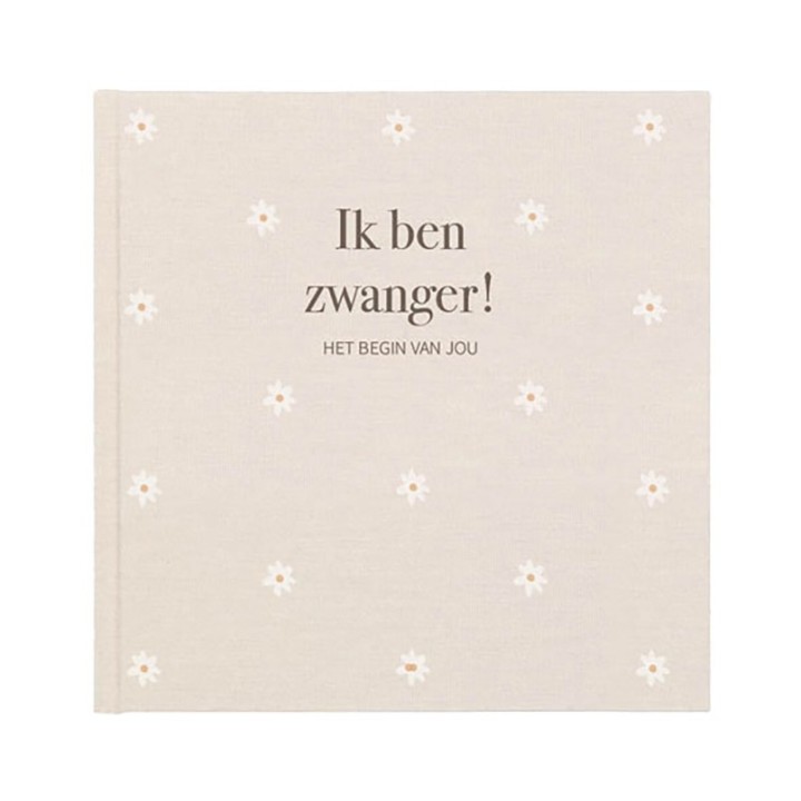Zwangerschapsdagboek kopen? Linnen cover met madeliefjes