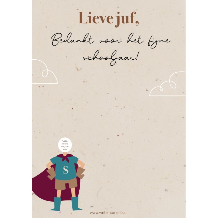Super juf kaart, een persoonlijk én grappig juf cadeau