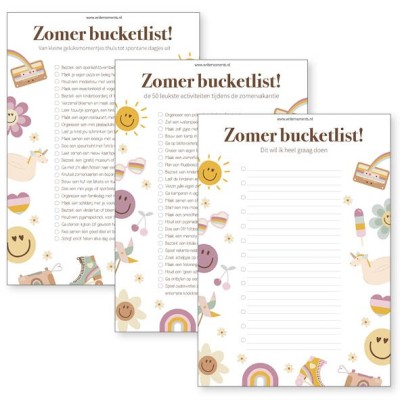 Printable zomer bucketlist + vakantie activiteiten voor