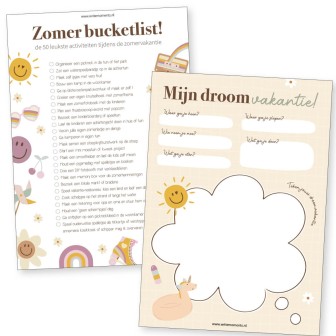 Printable zomer bucketlist + vakantie activiteiten voor