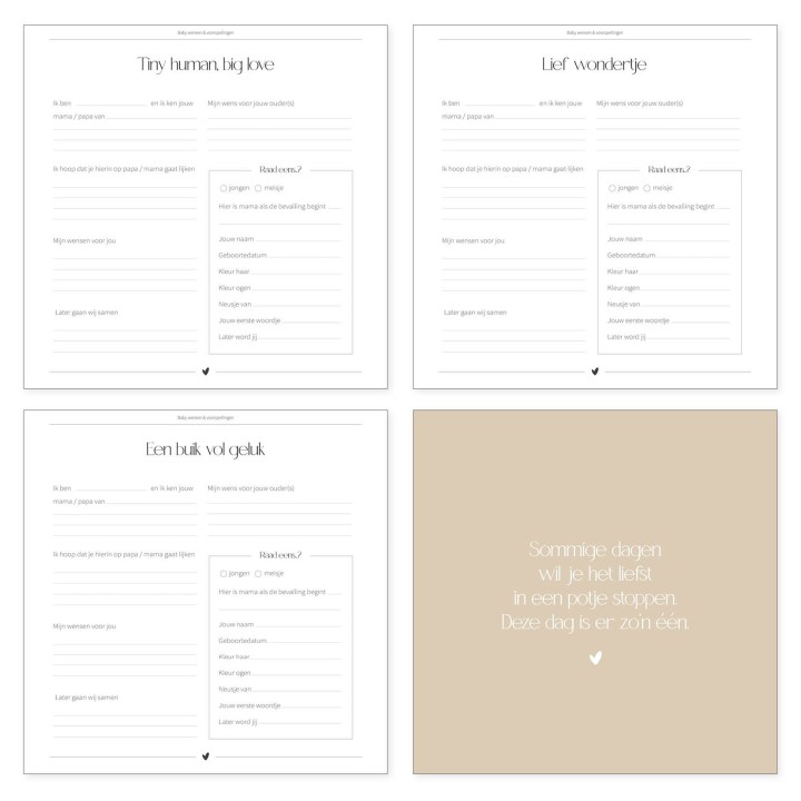 Babyshower boek | neutraal | Writemoments