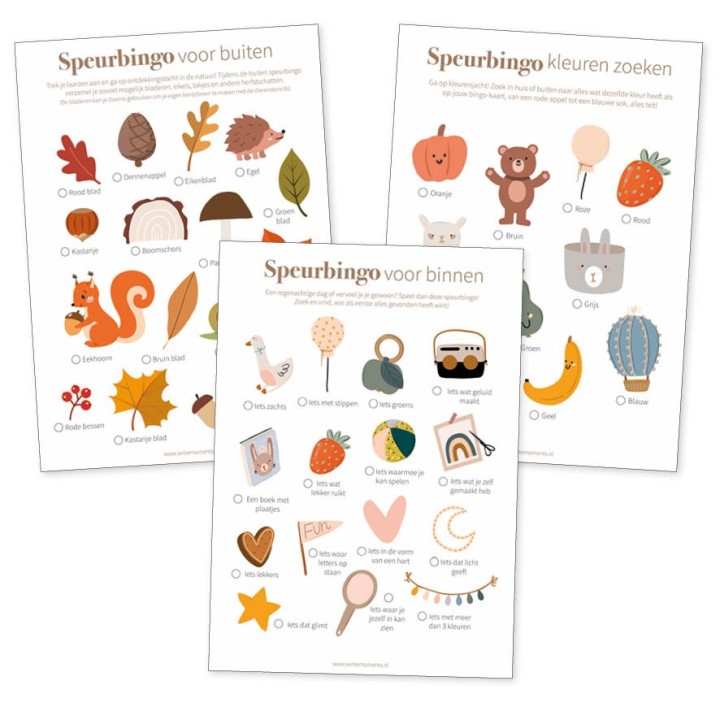 Herfst bingo, speurtocht en herfst knutsel | Printable