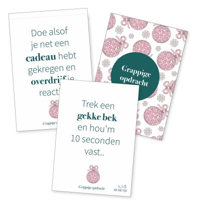 Feestdagen spelkaartjes | Printable opdrachten voor extra