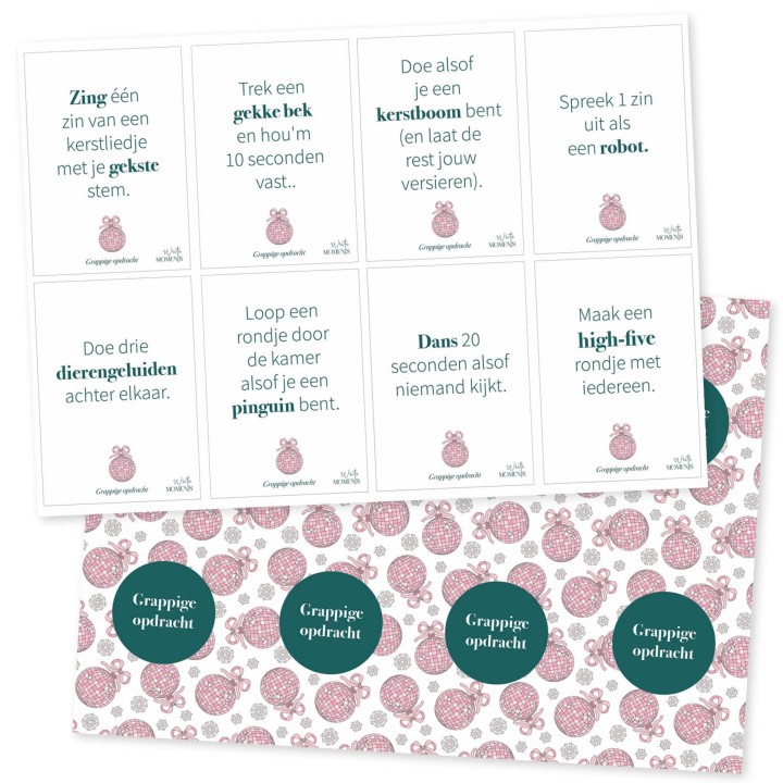 Feestdagen spelkaartjes | Printable opdrachten voor extra