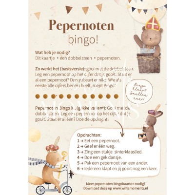 Pepernotenbingo, leuke Sinterklaas printable | Writemoments
