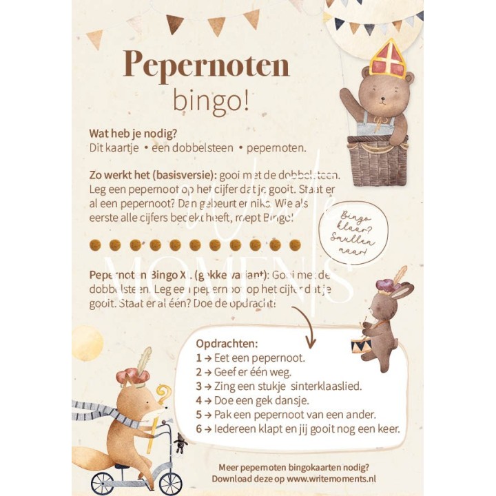 Pepernotenbingo, leuke Sinterklaas printable | Writemoments