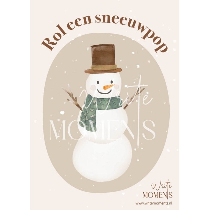 Rol de sneeuwpop printable: leuke winter & kerstvakantie