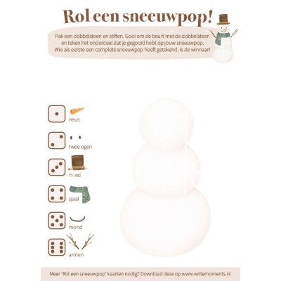 Rol de sneeuwpop printable: leuke winter & kerstvakantie