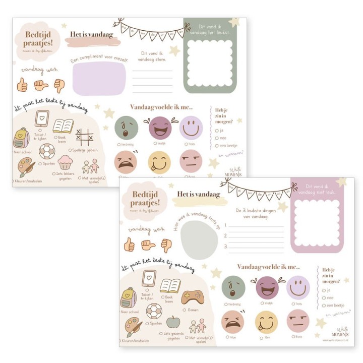 Bedtijdpraatjes & ontbijtpraatjes kids | Printable
