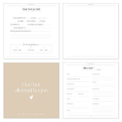 Babyboek eerste jaar | Terra roze invul babyboek met