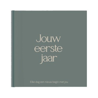 Babyboek eerste jaar | Stoere groene invul babyboek
