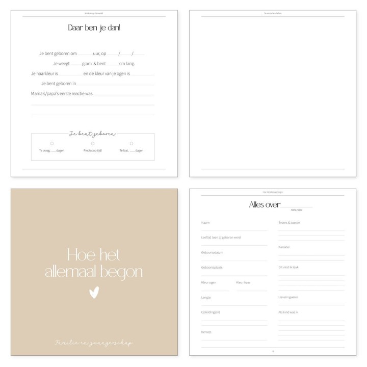 Babyboek eerste jaar | Stoere groene invul babyboek