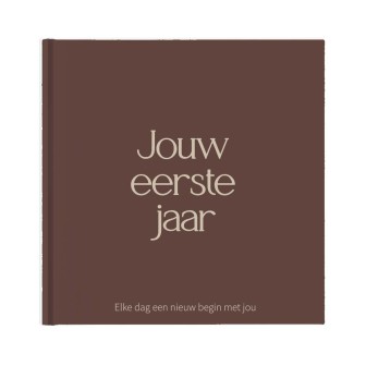 Babyboek eerste jaar | Chocolade bruin luxe invul babyboek