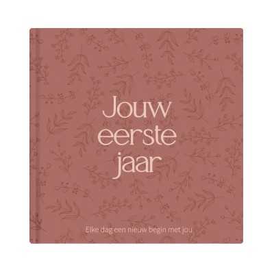 Babyboek eerste jaar | Terra roze invul babyboek met