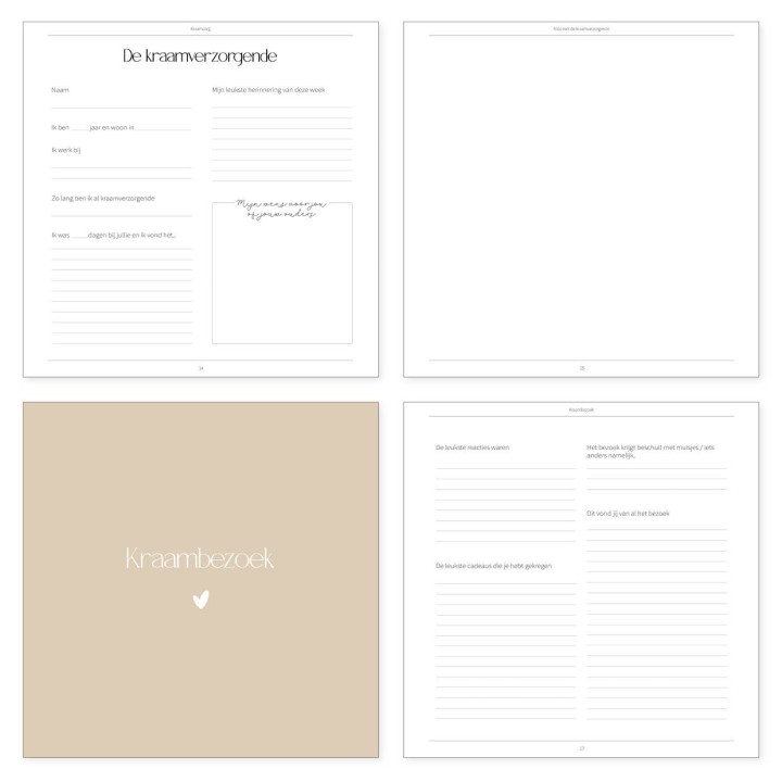Kraambezoekboek | Gastenboek voor de kraamtijd