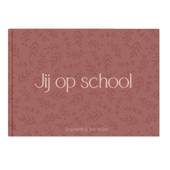 Schoolfotoboek 'Jij op school' | terra roze bloemetje