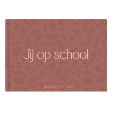 Schoolfotoboek 'Jij op school' | terra roze bloemetje