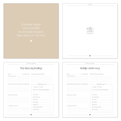 Babyshower boek terra roze | Invulboek voor 25 gasten
