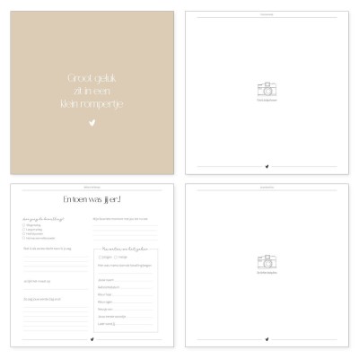 Babyshower boek terra roze | Invulboek voor 25 gasten