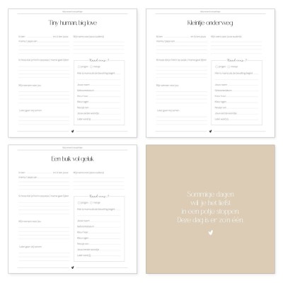 Babyshower boek groen | Invulboek voor 25 gasten