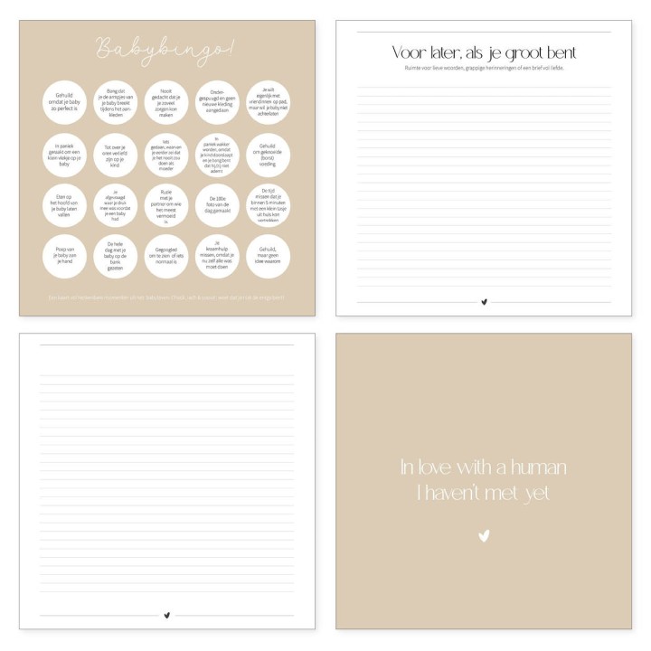 Babyshower boek groen | Invulboek voor 25 gasten