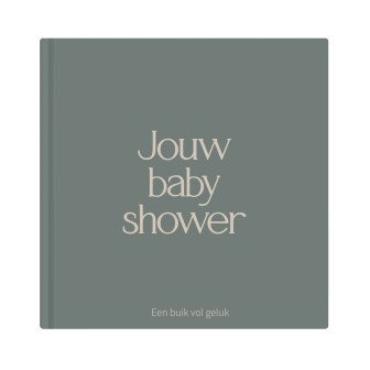 Babyshower boek groen | Invulboek voor 25 gasten