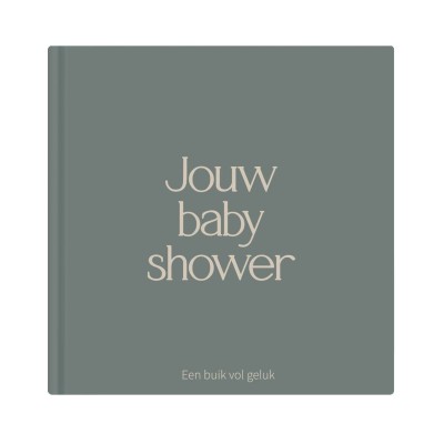 Babyshower boek groen | Invulboek voor 25 gasten