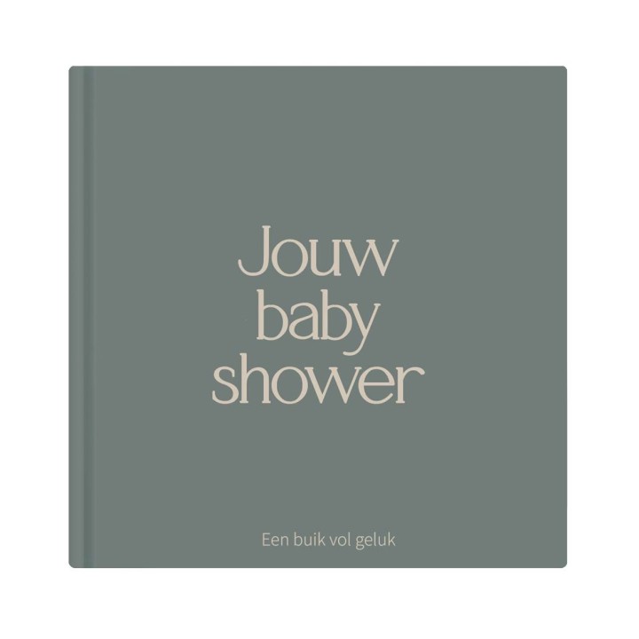 Babyshower boek groen | Invulboek voor 25 gasten