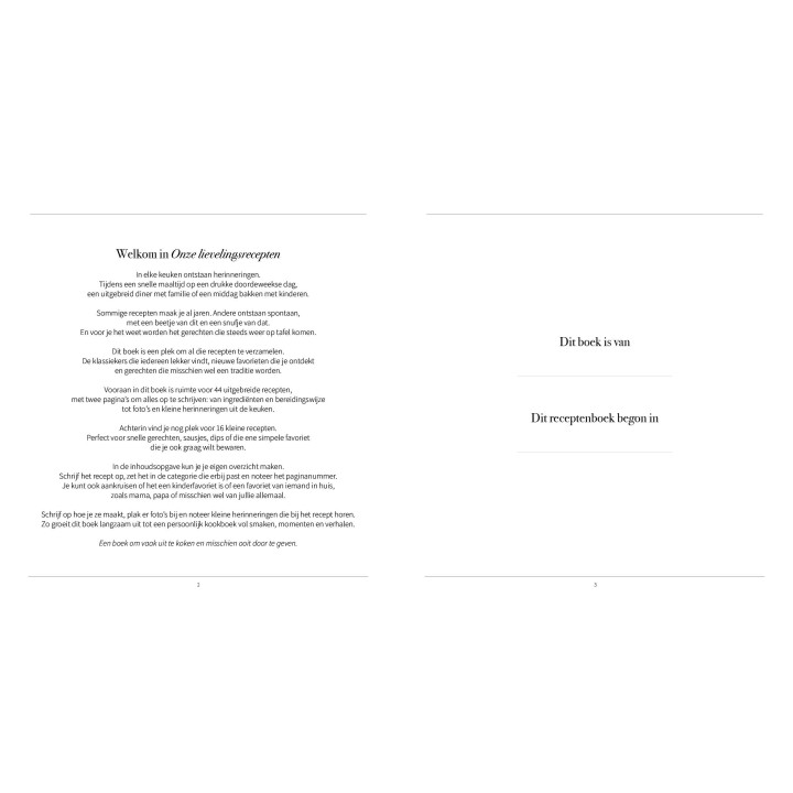 Recepten invulboek – Onze lievelingsrecepten | Writemoments