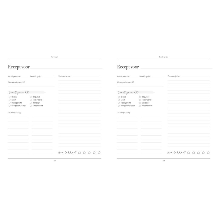 Recepten invulboek – Onze lievelingsrecepten | Writemoments