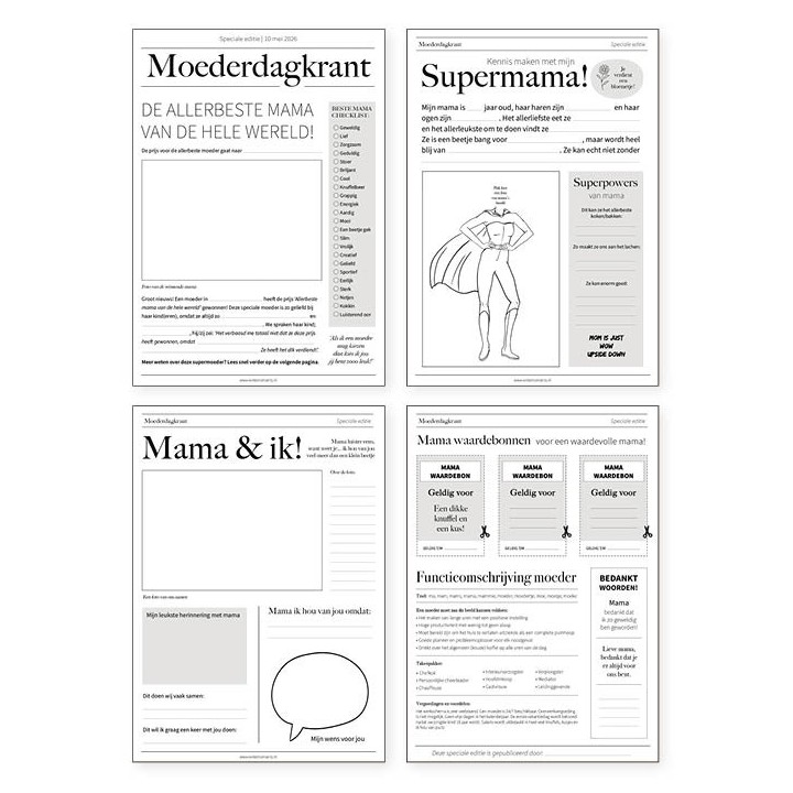 Printable Moederdagkrant!